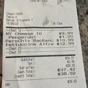 The receipt