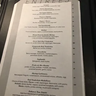 menu