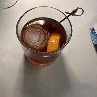 Old Fashion, well done.  The rose cube was a nice touch.