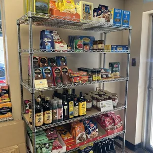 Grocery items! Top left is olive oil from Greece for $25! Not bad tbh.
