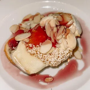 Brie cheese and berry crustini