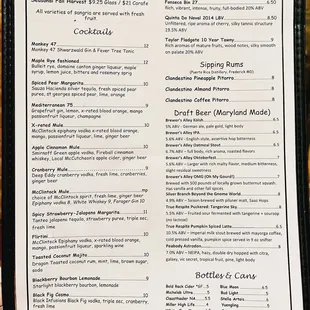 Drinks Menu