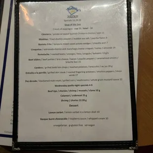 Today&apos;s specials