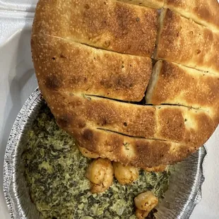 Spinach dip-- not too good tasting--like a fishy spinach patty