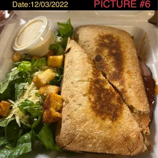 BBQ Chicken &amp; Ham Panini w/salad, Isabella&apos;s Pizzeria, Italian Food
