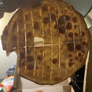 Holding up the hard breadsticks