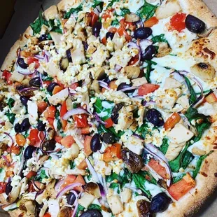 Chicken Florentine pizza