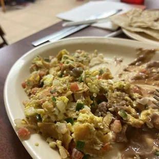 Migas with a fresh tortilla