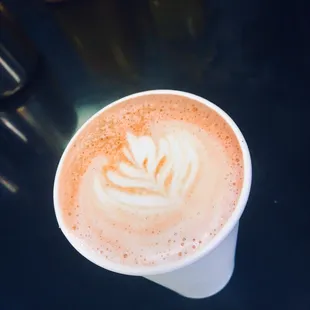 Raspberry white mocha latte