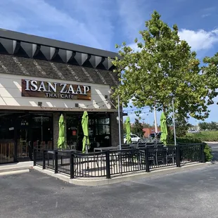 Outside of the restaurant.