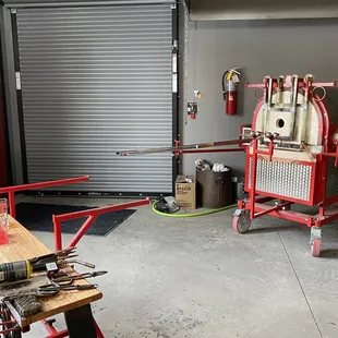 Glass blowing on the other half of the building