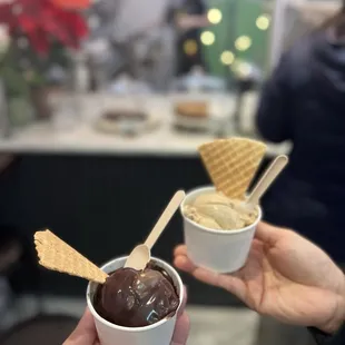 front: seriously dark chocolate, back: coffee cream