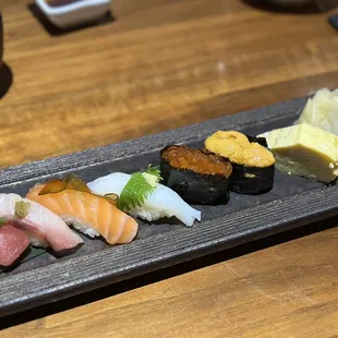 a plate of sushi on a table