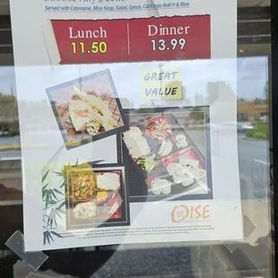 2 combination lunch special bento box