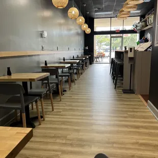 a view of the dining area