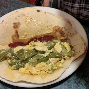 Taco de nopales con bacon