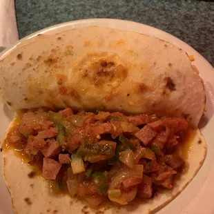 Taco de Chorizo ala mexicana