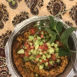 a plate of food on a table