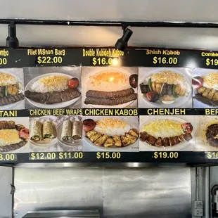 Overhead menu