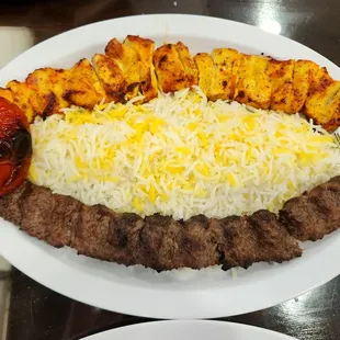 Chicken Combo: 1 chicken breast and 1 kubideh