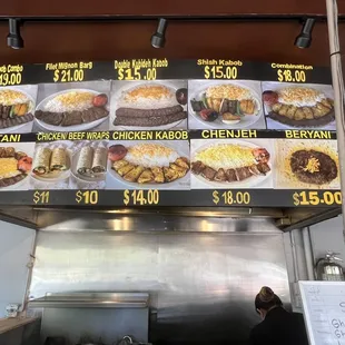 Menu on top of counter