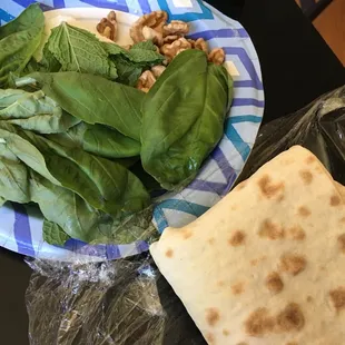 Lavash Bread w/Feta Cheese, Herbs, Walnuts ($5)- 3.5/5 stars