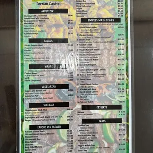 menu