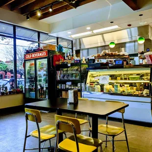 the interior of a cafe