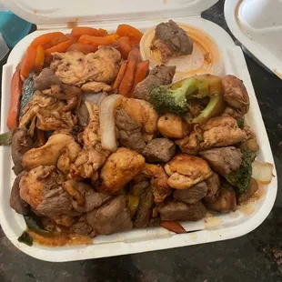 Steak and chicken hibachi