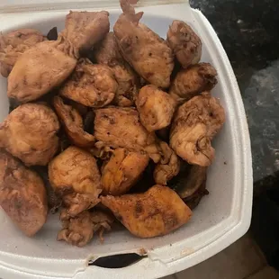 Side of chicken and mushrooms