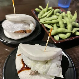 Char Siu Pork Bun &amp; Fried Chicken Bun ($2.50) + Edamame ($2) during happy hour!