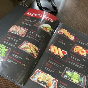 Appetizers menu