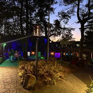 Entrance at night