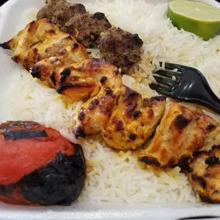 Special combo plate with condiments. Yumm!