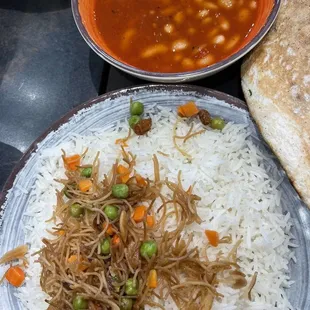 White rice  And bean stew