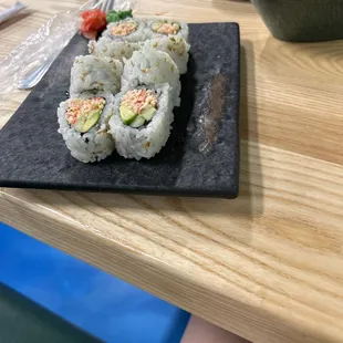 California rollwith spicy sauce
