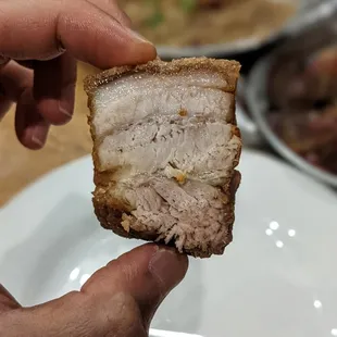 10/16/21 - Litsun Kawali (Lechon Kawali). Small amount of fat, but not dry at all. GOOD.