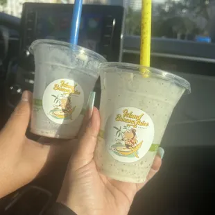 Strawberry banana chocolate smoothie