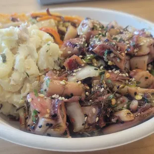 Tako Tako (Octopus) with Island Mac and Squid Salad