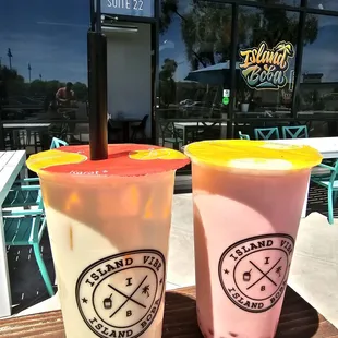 Mango otai on the left and strawberries &amp; cream on the right