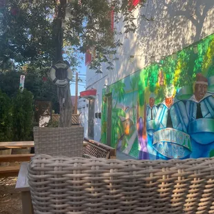a mural on the side of a building