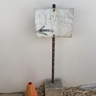 Don't park in the first stall (marked as "private")