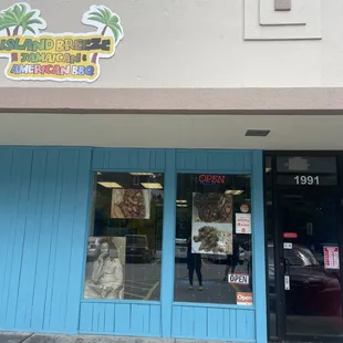 the front of the restaurant