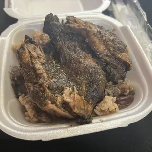 Jerk chicken and rice special