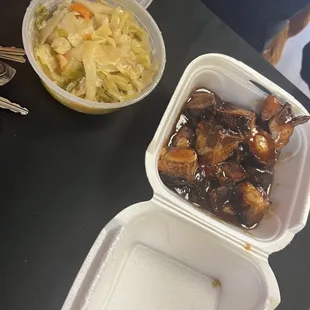Ribtips and cabbage