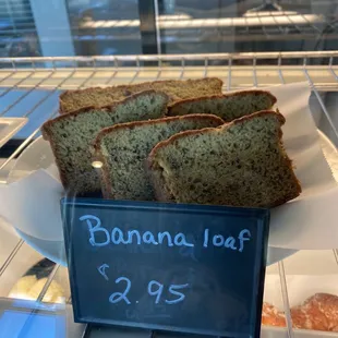 a display of banana bread