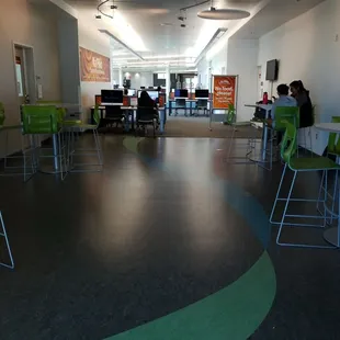 Connected to the library through this area