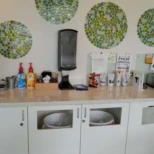 Condiment and utensils area