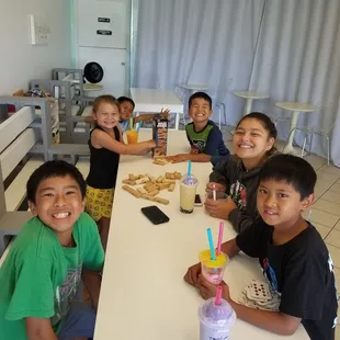 drinks on this hot day and some family time.