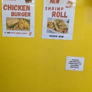 Chicken Burger and Shrimp Roll